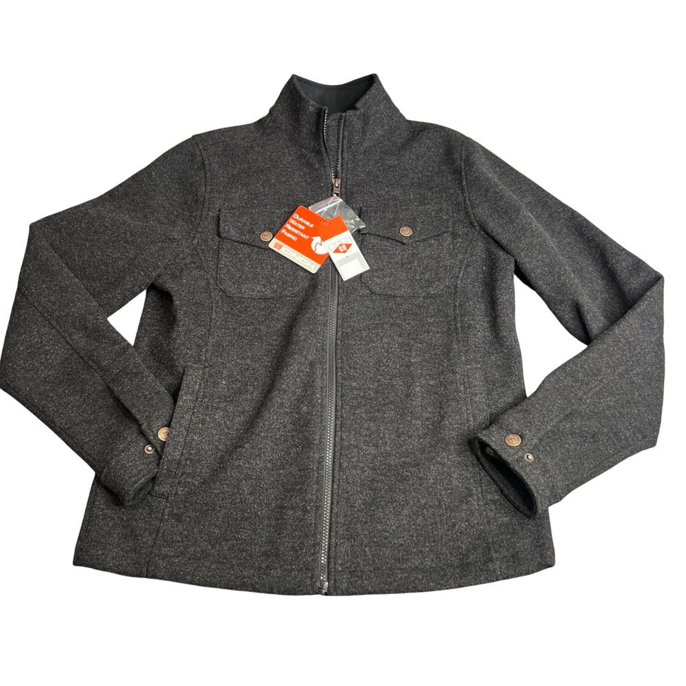 Cinch Womens Water Resistant Textured Full Zip Jacket Charcoal MAJ9904001 M NWT